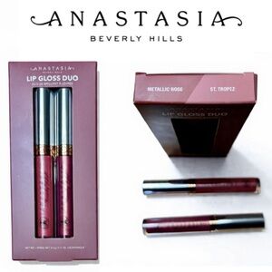RARE Anastasia Beverly Hills Lip Gloss Duo - ST TROPEZ + METALLIC ROSE